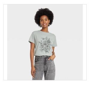 Women's Kindness Short Sleeve Graphic T-Shirt Doe - Sage Green Size Medium new